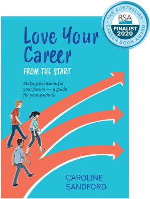 Love your career by Caroline Sandford book cover with award